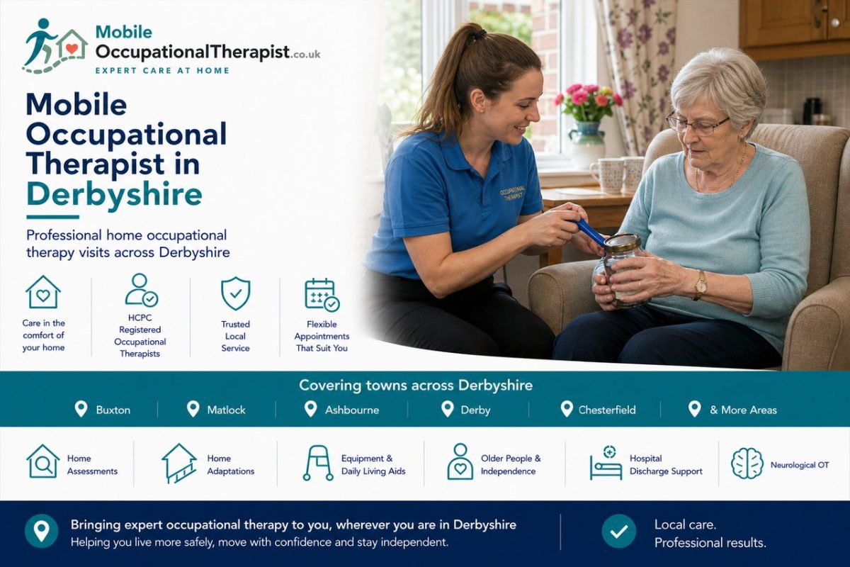 Mobile occupational therapist providing home occupational therapy visits across Derbyshire
