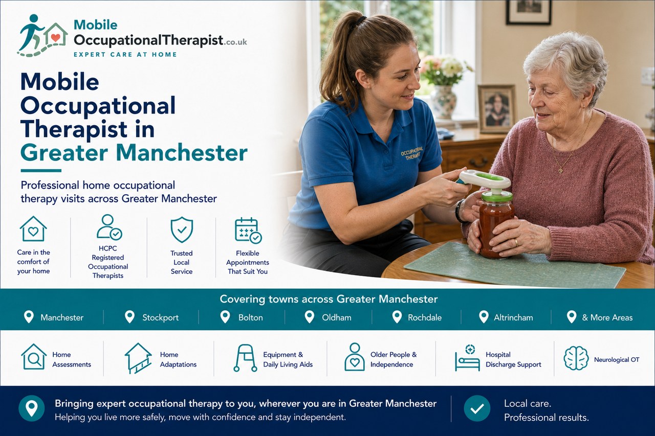 Mobile occupational therapist providing home occupational therapy visits across Greater Manchester